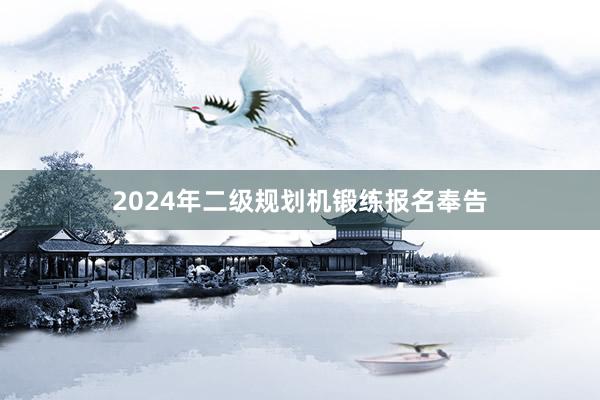 2024年二级规划机锻练报名奉告